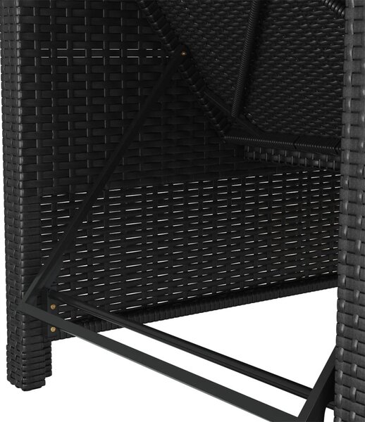 VidaXL - Polyrattan Napozóágy - Fekete - 201cm