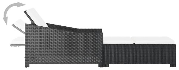 VidaXL - Polyrattan Napozóágy - Fekete - 201cm