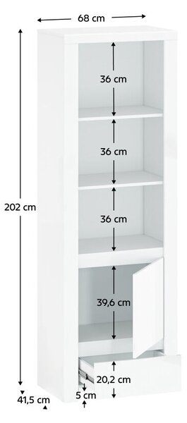 Polcállvány 1D1S, fehér fényes, LINDY