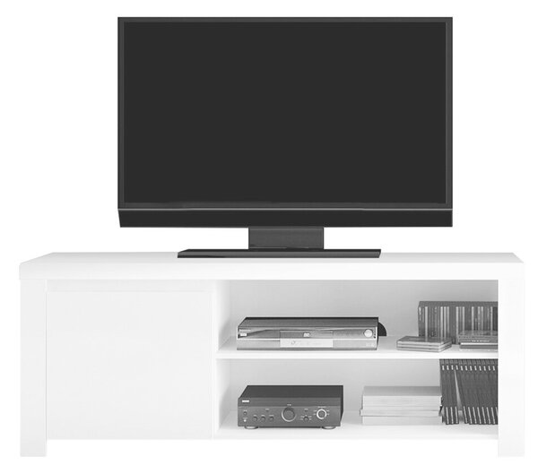 TV asztal 1D/160, fehér fényes, LINDY