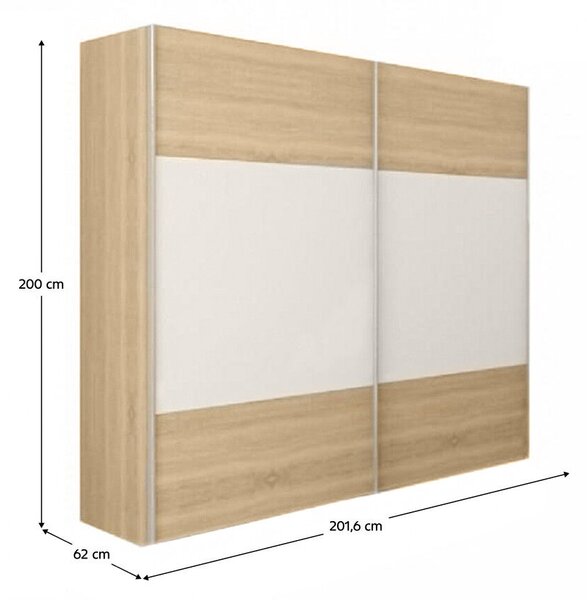 Hálószoba garnitúra (ágy 180x200 cm), tölgy sonoma/fehér, GABRIELA NEW