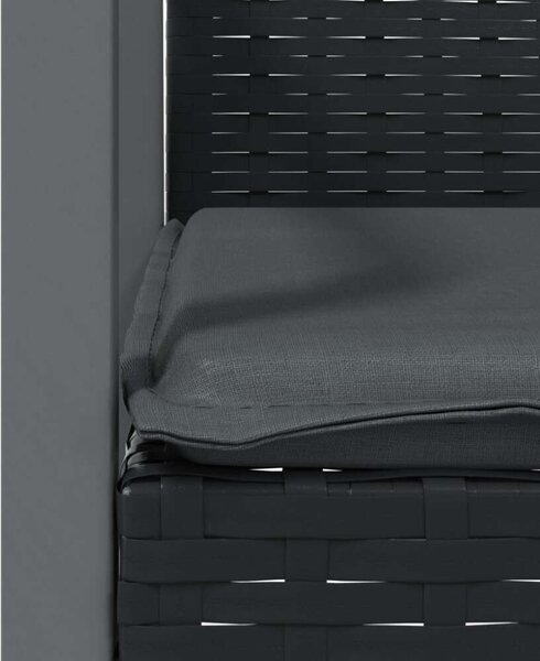 VidaXL 5-részes polyrattan és acél kerti étkezőgarnitúra párnával