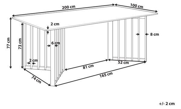 Étkezőasztal LEANDRA Világos kőris 200 cm 100 cm