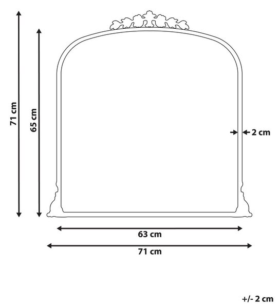 Falitükör LIVRY 71 cm 71 cm Fém Arany