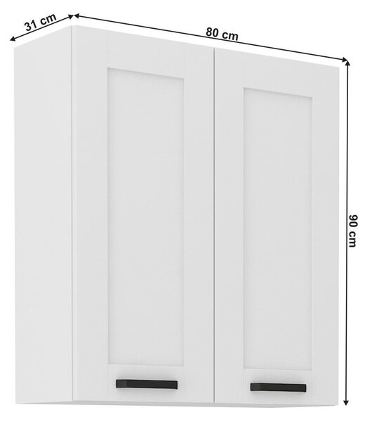 Felső szekrény, fehér, LULA 80 G-90 2 F