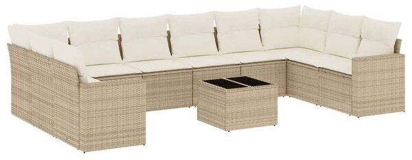 VidaXL Polyrattan Kerti Ülőgarnitúra - Bézs - 11 részes