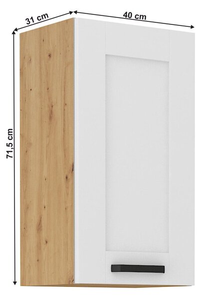 Felső szekrény, fehér/artisan tölgy, LULA 40 G-72 1F