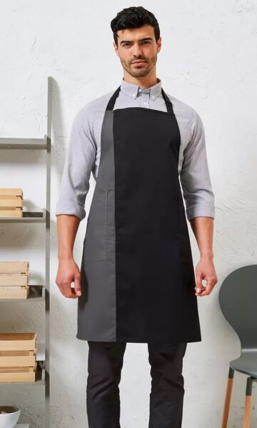 Chefs.hu logós kétszínű szakácskötény – beige/barna
