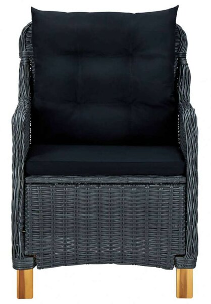 VidaXL Polyrattan Kültéri Étkezőgarnitúra - 7 részes, Sötétszürke