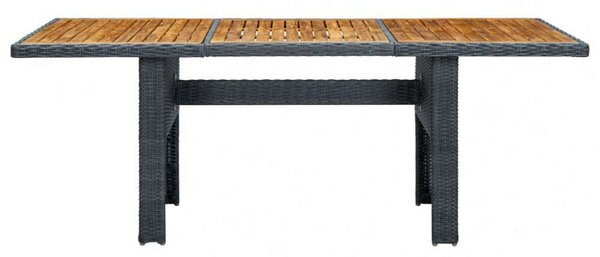 VidaXL Polyrattan Kültéri Étkezőgarnitúra - 7 részes, Sötétszürke