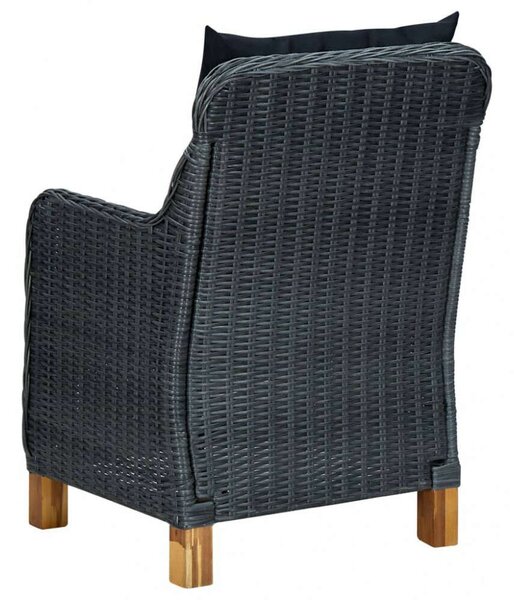 VidaXL Polyrattan Kültéri Étkezőgarnitúra - 7 részes, Sötétszürke