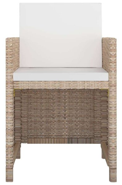 Polyrattan Kültéri Étkezőszett - Bézs - 5 részes