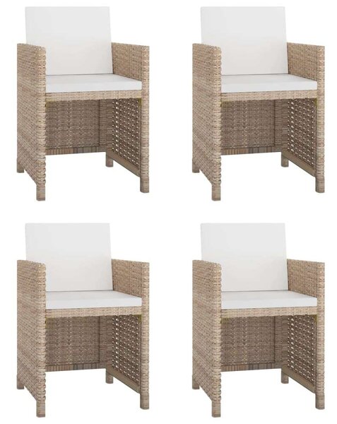 Polyrattan Kültéri Étkezőszett - Bézs - 5 részes