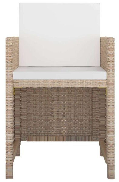 Polyrattan Kültéri Étkezőszett - Bézs - 5 részes