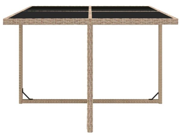 Polyrattan Kültéri Étkezőszett - Bézs - 5 részes