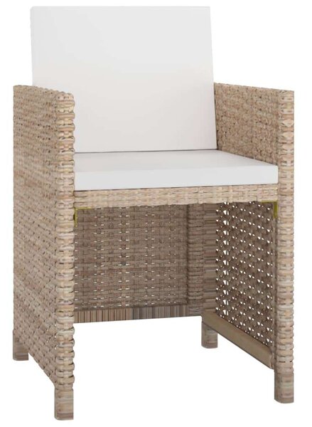 Polyrattan Kültéri Étkezőszett - Bézs - 5 részes