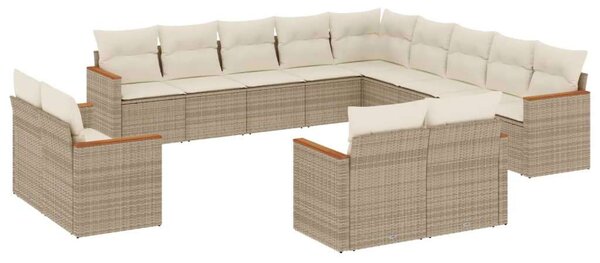VidaXL Polyrattan Kerti Ülőgarnitúra - 13 részes - Bézs