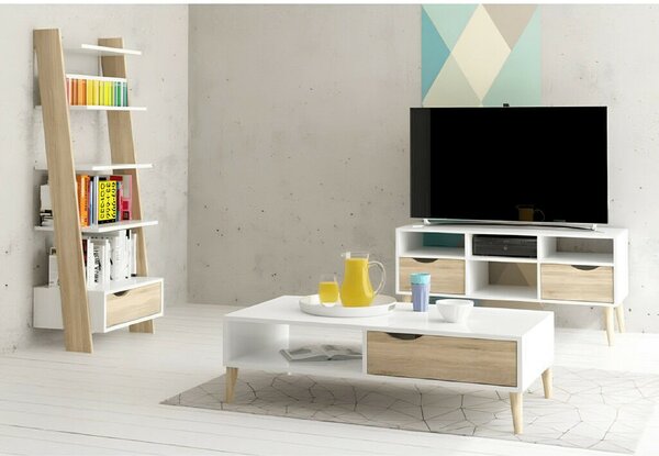 TV asztal/szekrény, tölgy sonoma / fehér, OSLO 75391