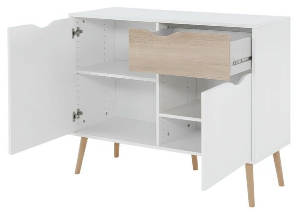 Komód, tölgy sonoma/fehér, OSLO 75387