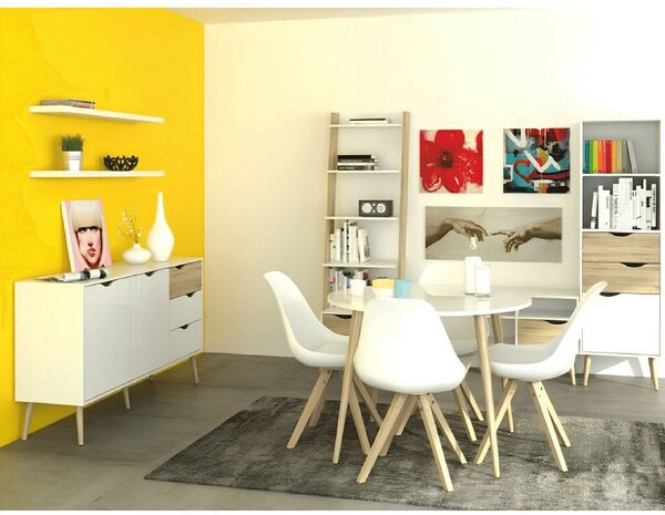 TV asztal/szekrény, tölgy sonoma / fehér, OSLO 75391