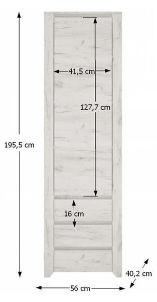 Szekrény typ 10, fehér craft, ANGEL