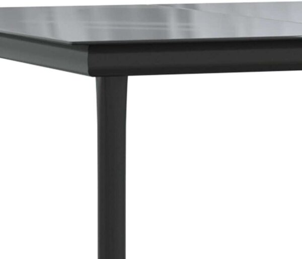 VidaXL 5 részes fekete polyrattan kerti étkezőgarnitúra