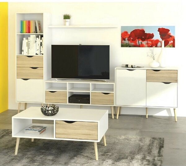 TV asztal/szekrény, tölgy sonoma / fehér, OSLO 75391