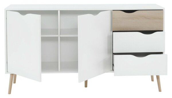 Komód, tölgy sonoma / fehér, OSLO 75381