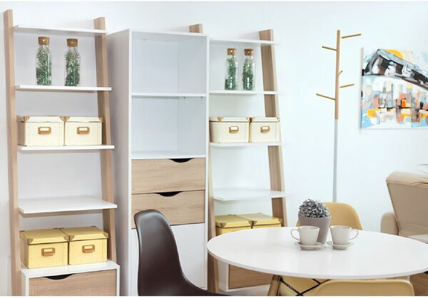 Vitrines szekrény, tölgy sonoma/fehér, OSLO 75382