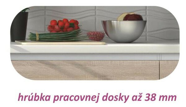 Kétajtós alsószekrény, tölgy sonoma, LINE