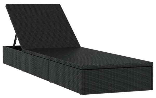 VidaXL fekete polyrattan napágy asztallal