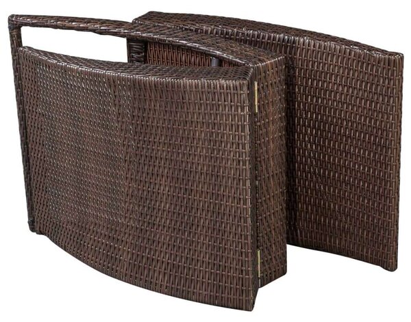 VidaXL Napozóágy - Barna Polyrattan - Összecsukható - 162cm