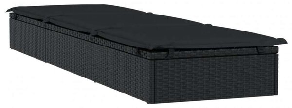 VidaXL fekete polyrattan napágy asztallal