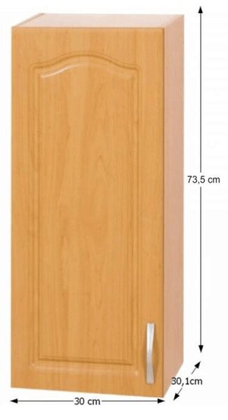 Konyhaszekrény, felső, éger, balos, LORA MDF NEW KLASIK W30/735