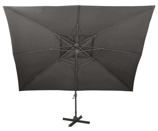 VidaXL antracitszürke dupla tetejű konzolos napernyő 400 x 300 cm