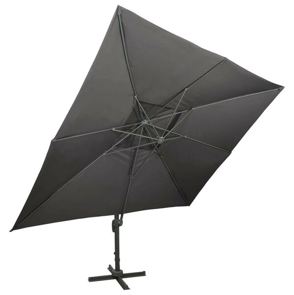 VidaXL antracitszürke dupla tetejű konzolos napernyő 400 x 300 cm