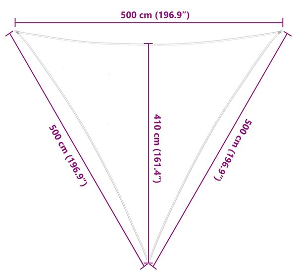 VidaXL Napernyő vitorla Világosszürke és fehér 5 x 5 x 5 m