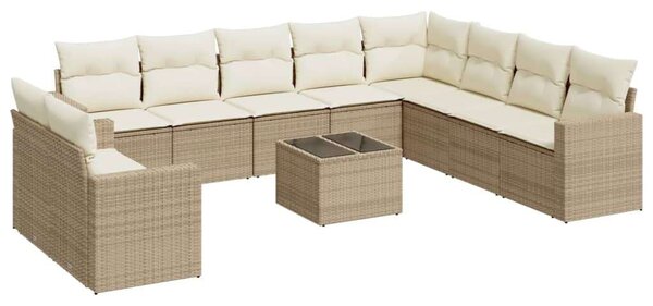 VidaXL Polyrattan Kerti Ülőgarnitúra - 11 részes - Bézs