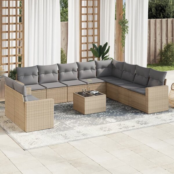 VidaXL Polyrattan Kerti Ülőgarnitúra - 11 részes - Bézs
