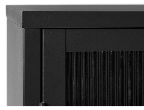 Fekete fém tálalószekrény 132x85 cm Bronco – Unique Furniture
