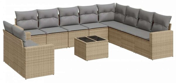 VidaXL Polyrattan Kerti Ülőgarnitúra - 11 részes - Bézs