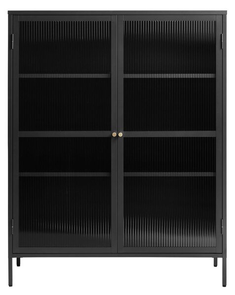 Fekete fém tálalószekrény 111x140 cm Bronco – Unique Furniture