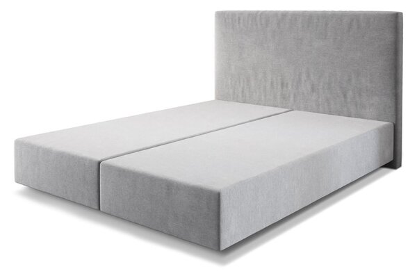 DELIFE Boxspring ágy Dream-Well 160x200 szürke mikrovelúr lábak nélkül
