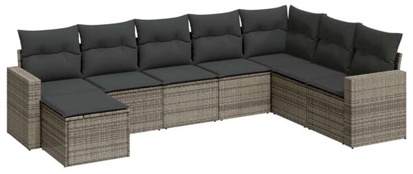 VidaXL Polyrattan Kerti Ülőgarnitúra - 8 részes - Szürke