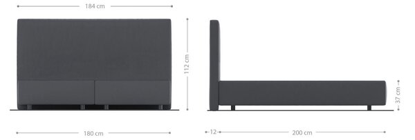 DELIFE Boxspring ágy Dream-Well 180 x 200 cm mikroszálas ezüstszürke