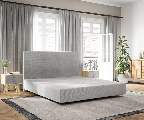 DELIFE Boxspring ágy Dream-Well 180 x 200 cm mikroszálas ezüstszürke