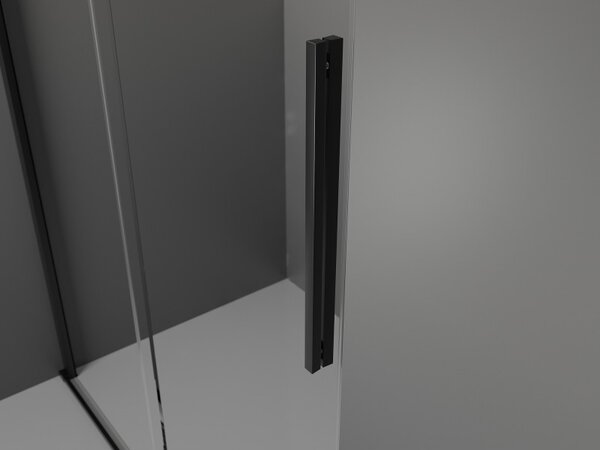Mexen Velar 80 x 200 cm-es, átlátszó, fekete, Walk-in tolóajtós zuhanyfal - 871-080-000-03-70