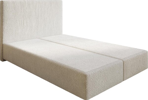 DELIFE Boxspring ágy Dream-Well 140x200 cm bouclé krémfehér lábak nélkül