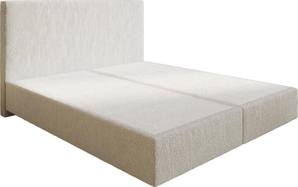 DELIFE Boxspring ágy Dream-Well 180 x 200 cm bouclé krémfehér lábak nélkül