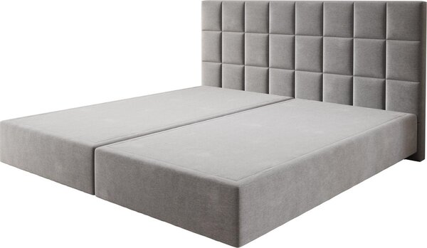 DELIFE Boxspring ágy Dream-Fine mikroszálas szürke 200x200 cm lábak nélkül